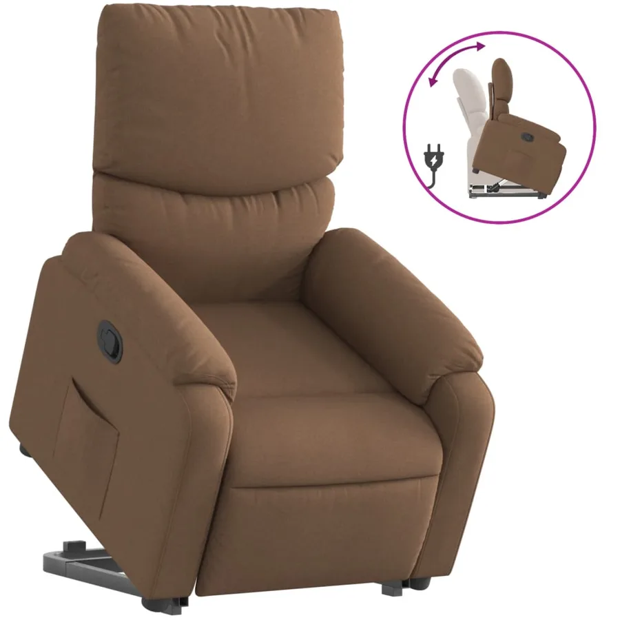 Fauteuil inclinable Marron Tissu - 2