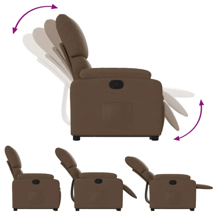 Fauteuil inclinable Marron Tissu - 7