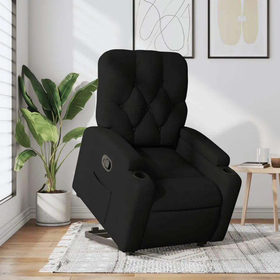 Fauteuil inclinable noir tissu - 15