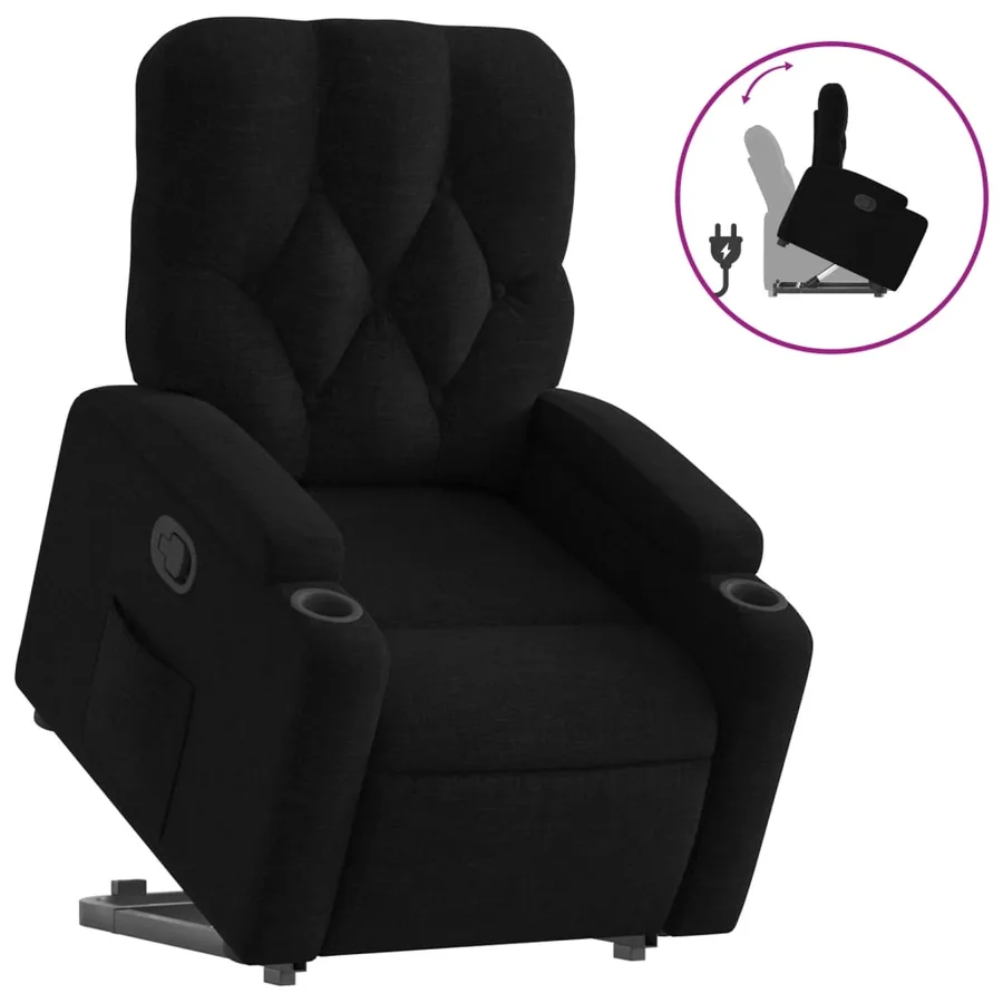 Fauteuil inclinable noir tissu - 2