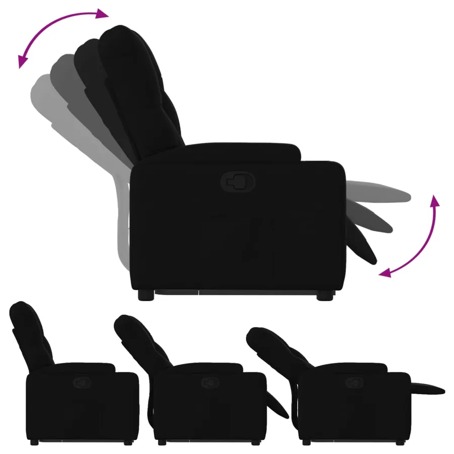 Fauteuil inclinable noir tissu - 7