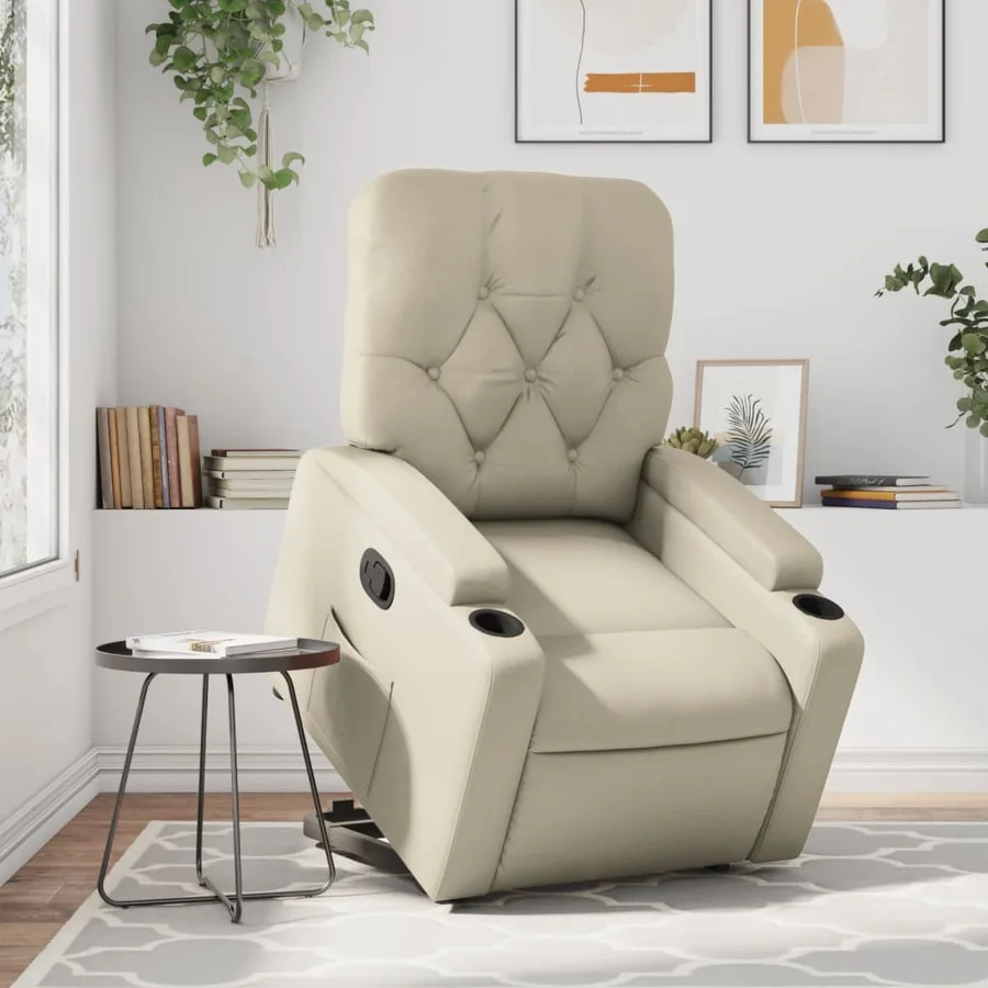 Fauteuil inclinable Crème Similicuir - 16