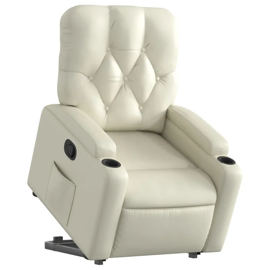 Fauteuil inclinable Crème Similicuir - 3