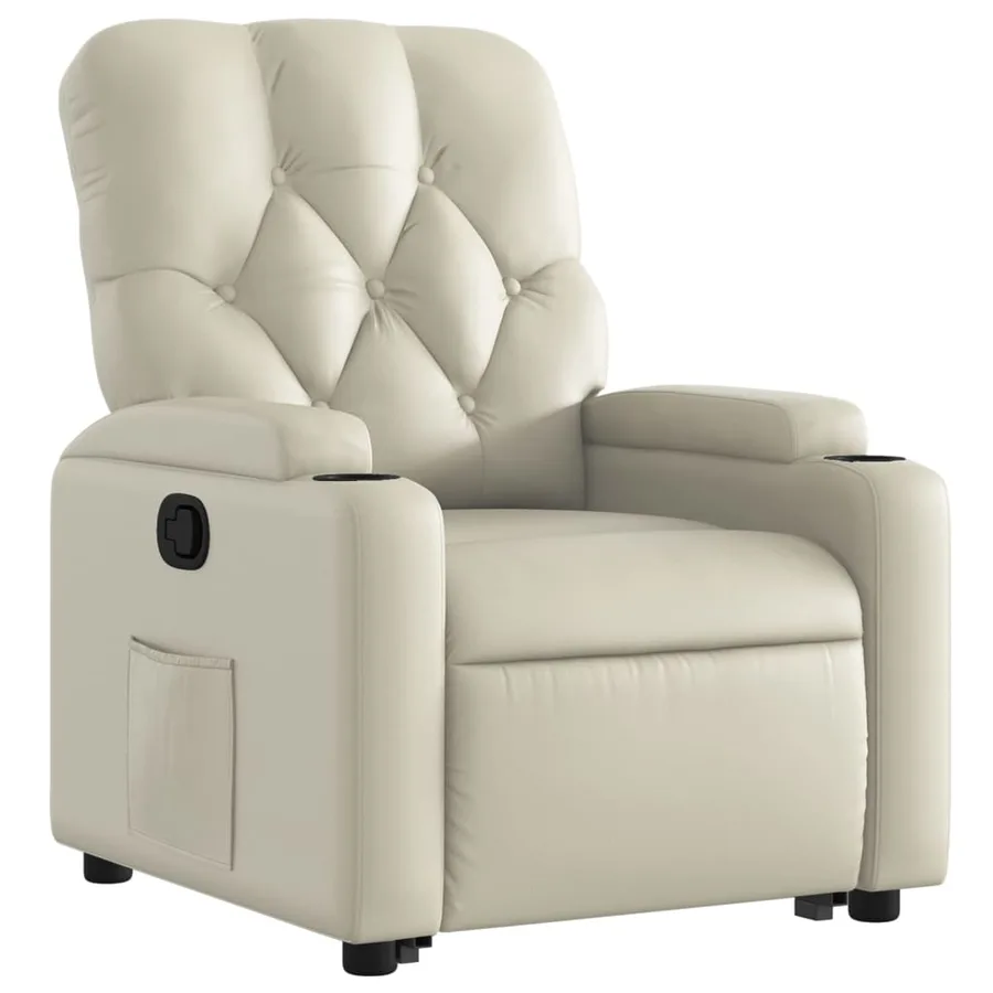 Fauteuil inclinable Crème Similicuir - 4