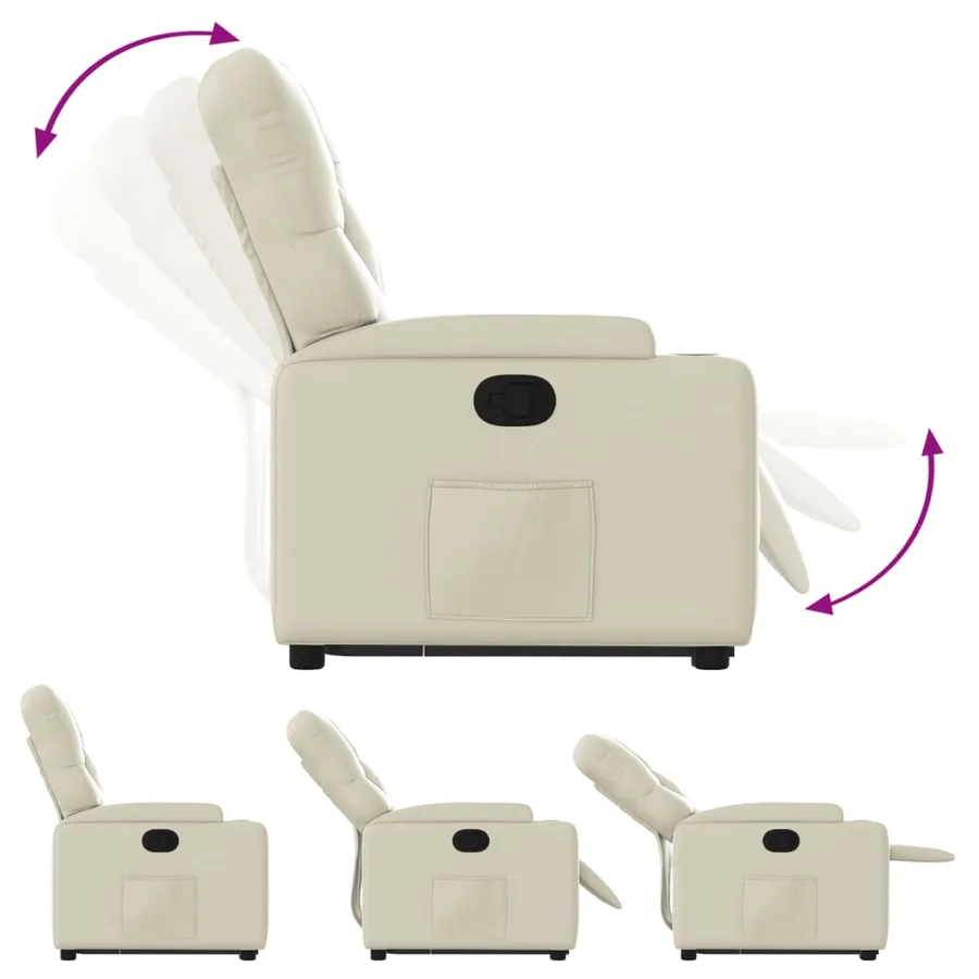 Fauteuil inclinable Crème Similicuir - 7