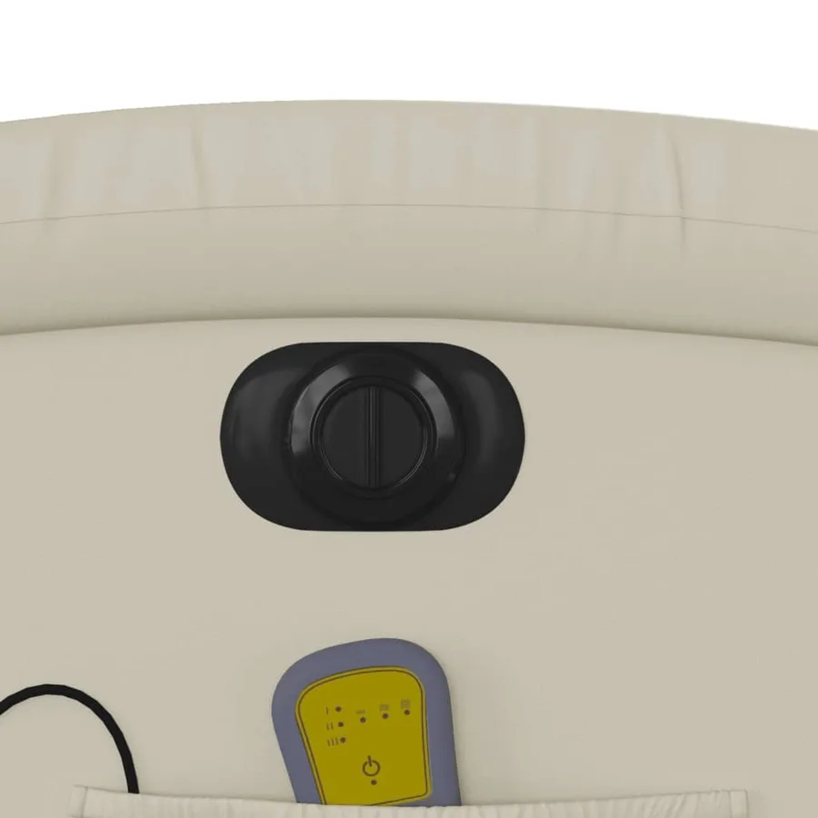 Fauteuil inclinable de massage électrique crème similicuir - 13