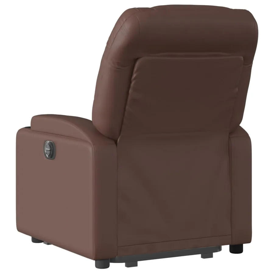 Fauteuil inclinable de massage électrique marron similicuir - 5