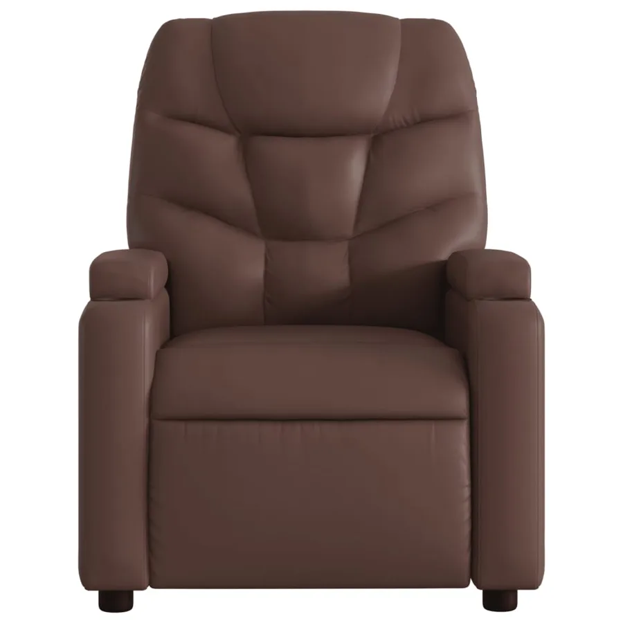 Fauteuil inclinable de massage électrique marron similicuir - 9