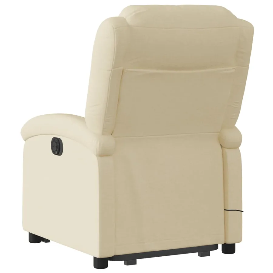 Fauteuil inclinable de massage Crème Tissu - 5