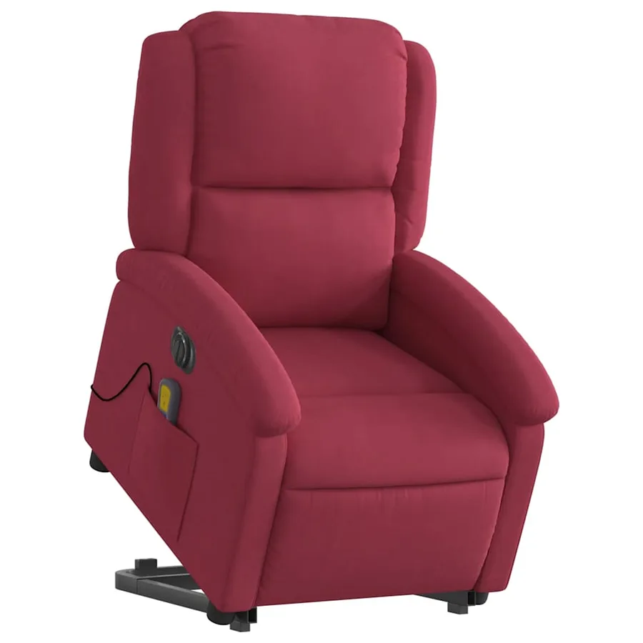 Fauteuil inclinable de massage électrique rouge bordeaux - 3