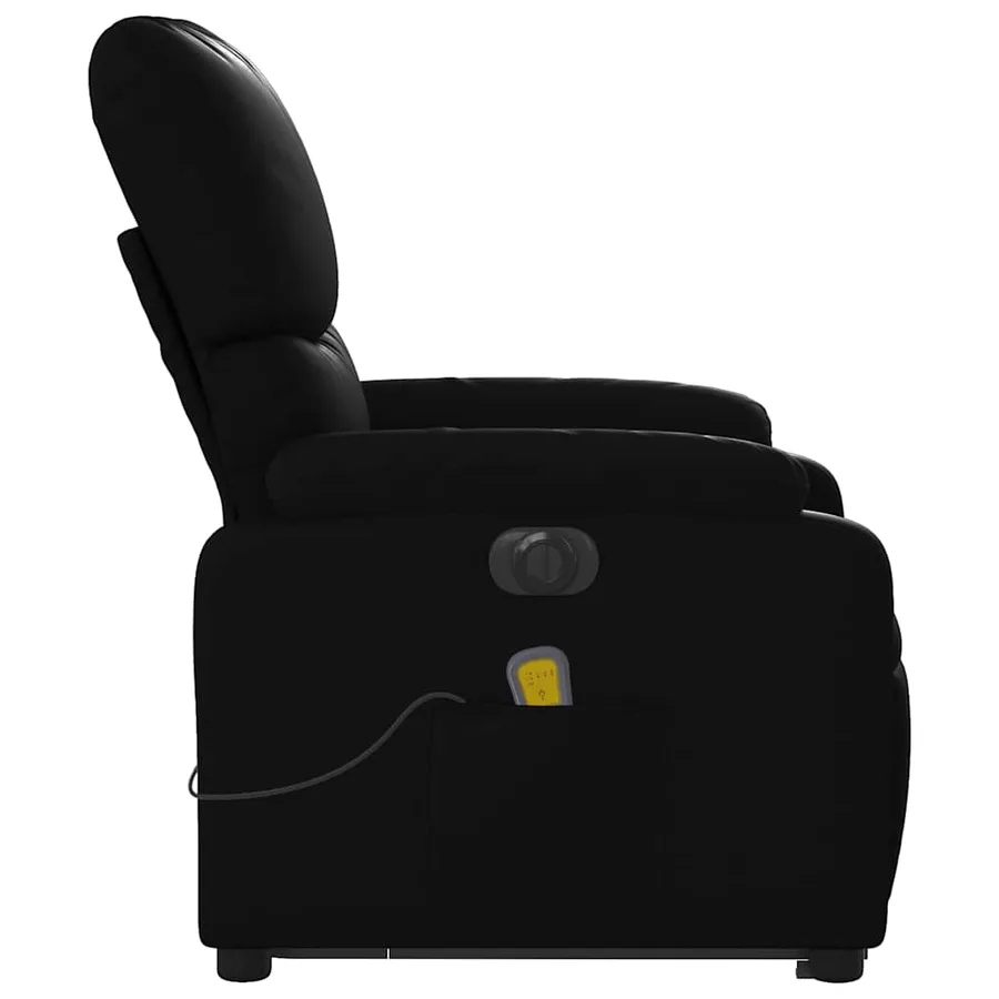 Fauteuil inclinable de massage électrique noir similicuir - 10