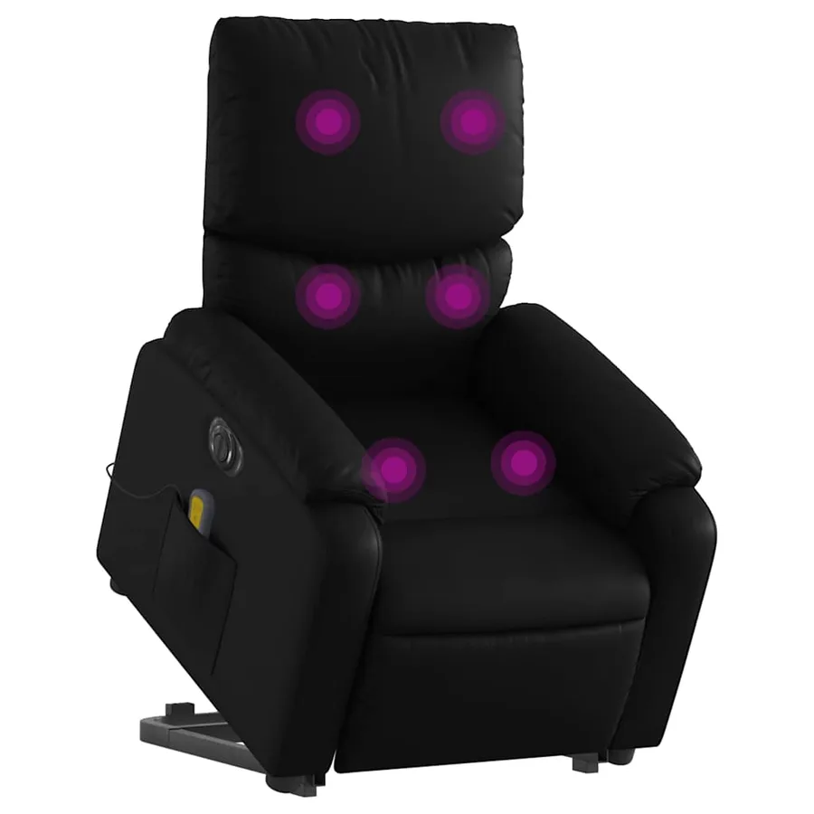 Fauteuil inclinable de massage électrique noir similicuir - 3