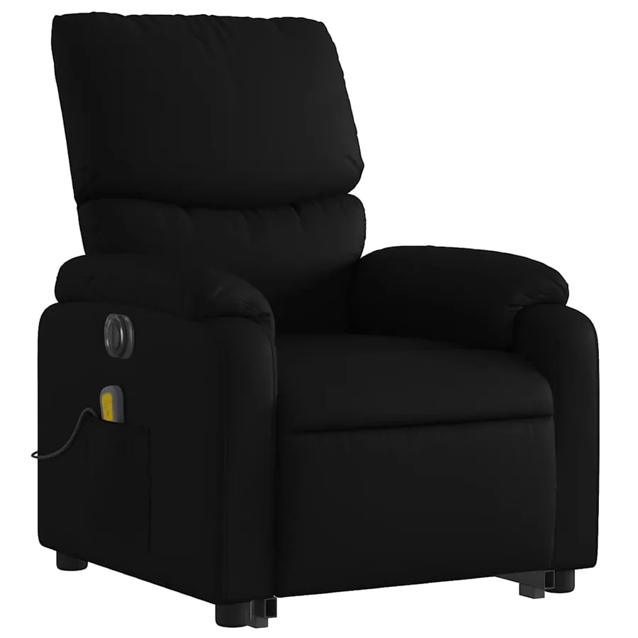 Fauteuil inclinable de massage électrique noir similicuir - 4