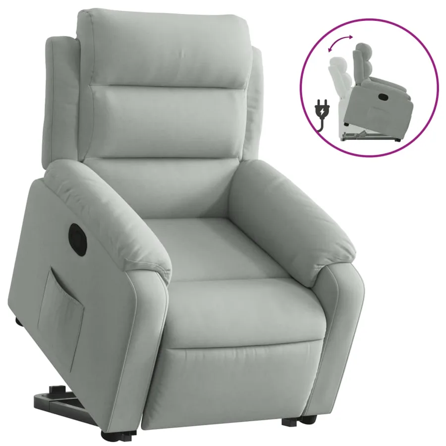 Fauteuil inclinable Gris clair Velours - 2
