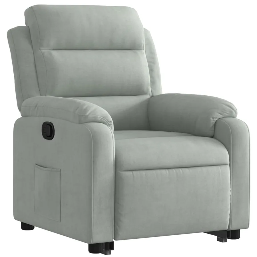 Fauteuil inclinable Gris clair Velours - 3