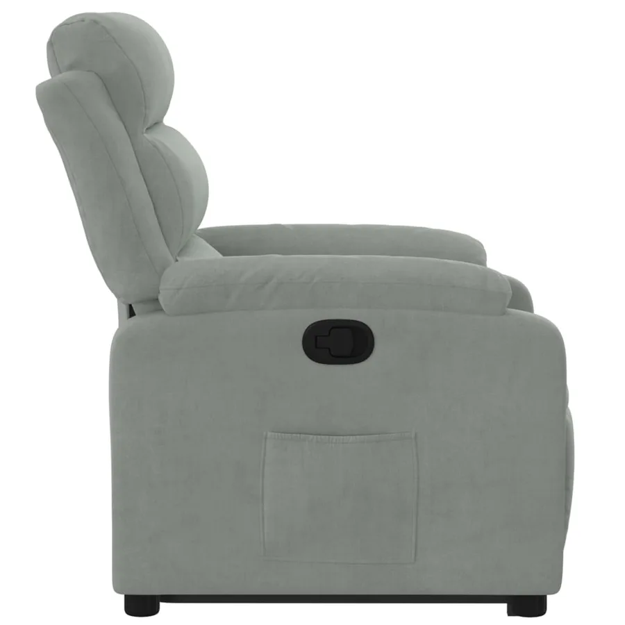 Fauteuil inclinable Gris clair Velours - 9