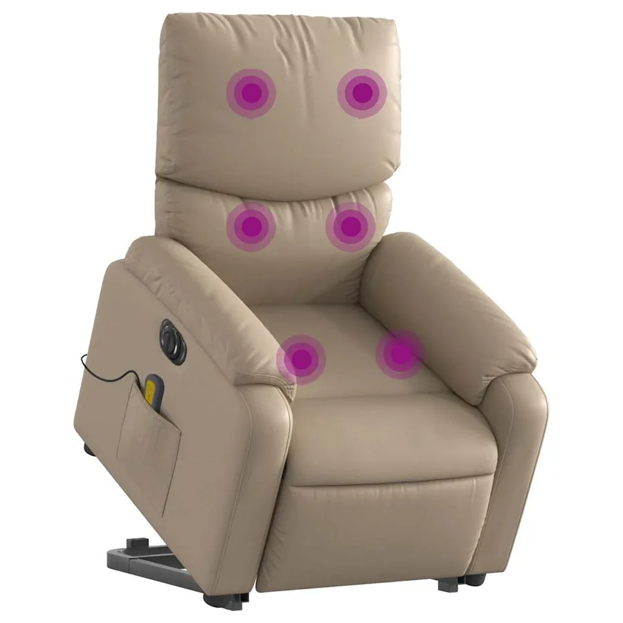 Fauteuil inclinable de massage électrique cappuccino similicuir - 3