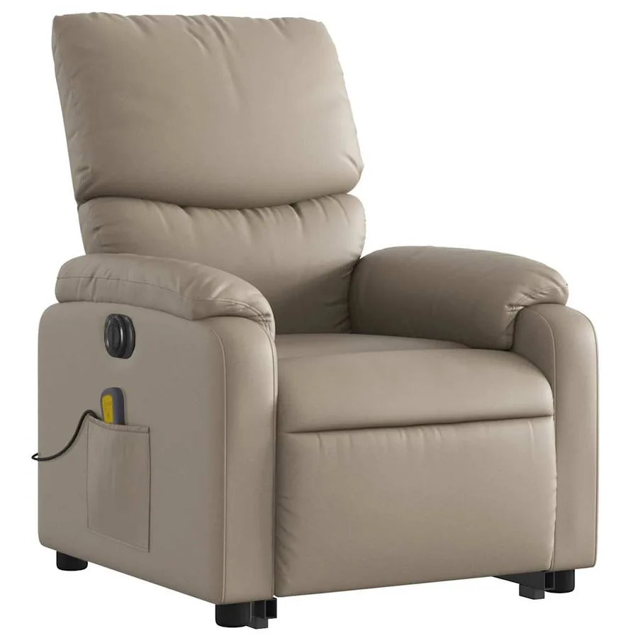 Fauteuil inclinable de massage électrique cappuccino similicuir - 4