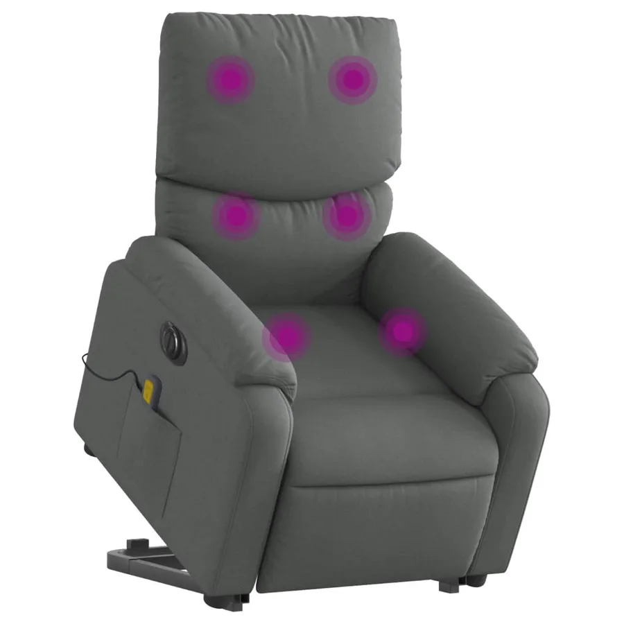 Fauteuil inclinable de massage électrique Gris foncé Tissu - 3