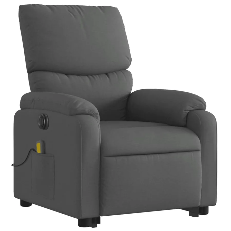 Fauteuil inclinable de massage électrique Gris foncé Tissu - 4