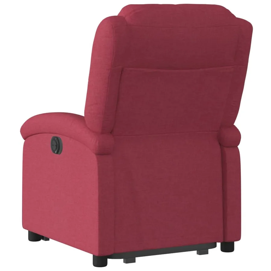 Fauteuil inclinable électrique rouge bordeaux tissu - 5