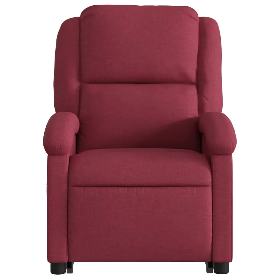 Fauteuil inclinable électrique rouge bordeaux tissu - 9