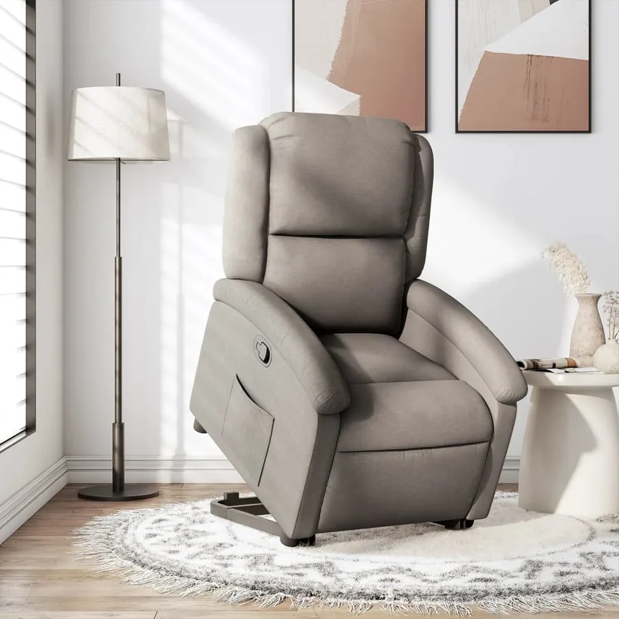Fauteuil inclinable taupe tissu - 15