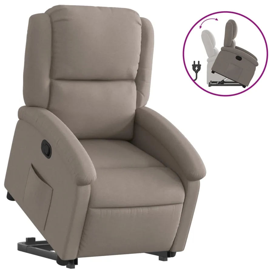 Fauteuil inclinable taupe tissu - 2