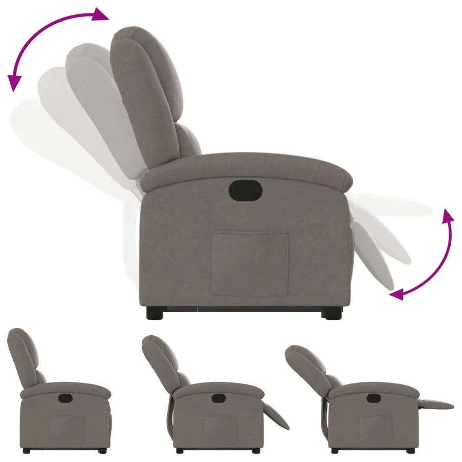 Fauteuil inclinable taupe tissu - 7