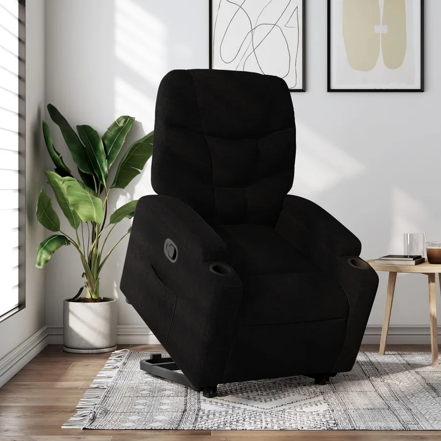 Fauteuil inclinable noir tissu - 15