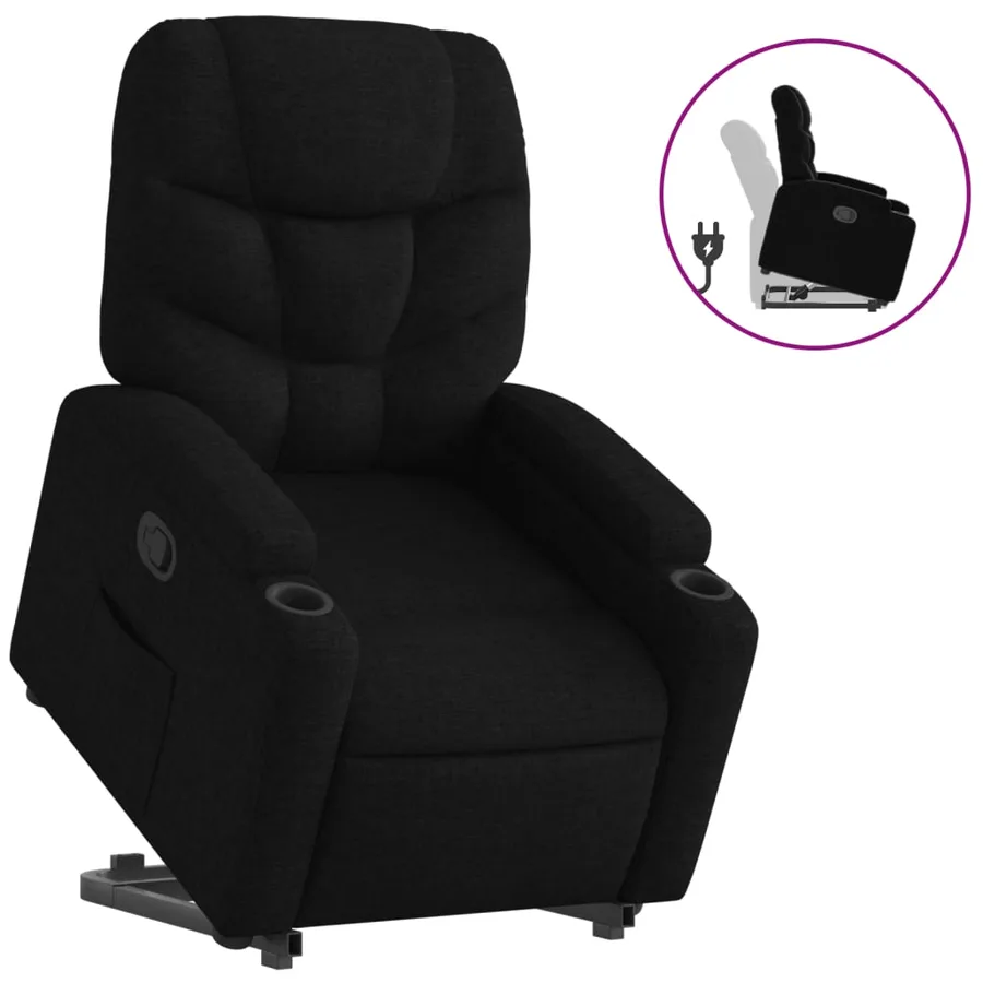 Fauteuil inclinable noir tissu - 2