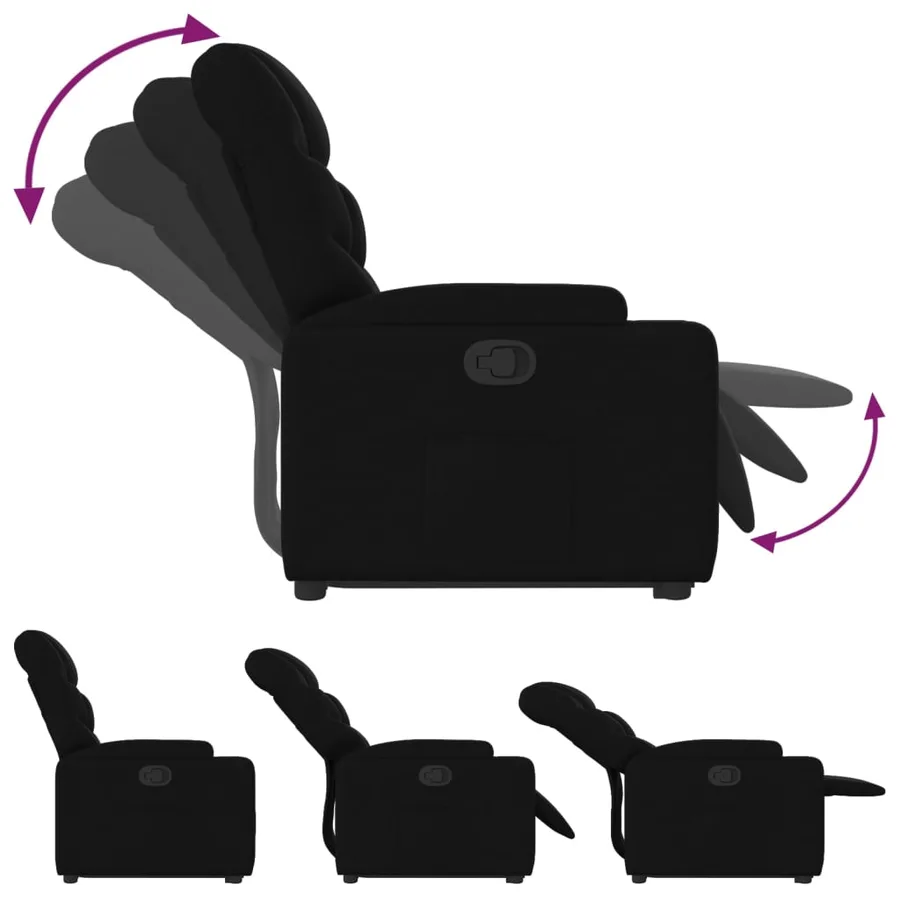 Fauteuil inclinable noir tissu - 7