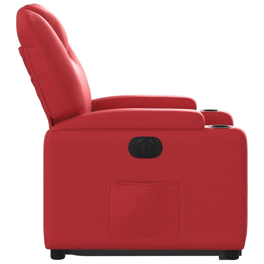 Fauteuil inclinable électrique rouge similicuir - 10