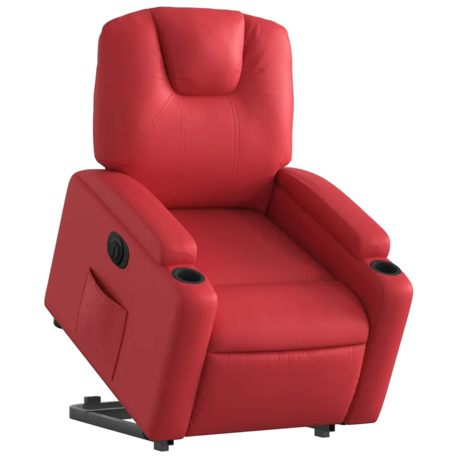 Fauteuil inclinable électrique rouge similicuir - 3