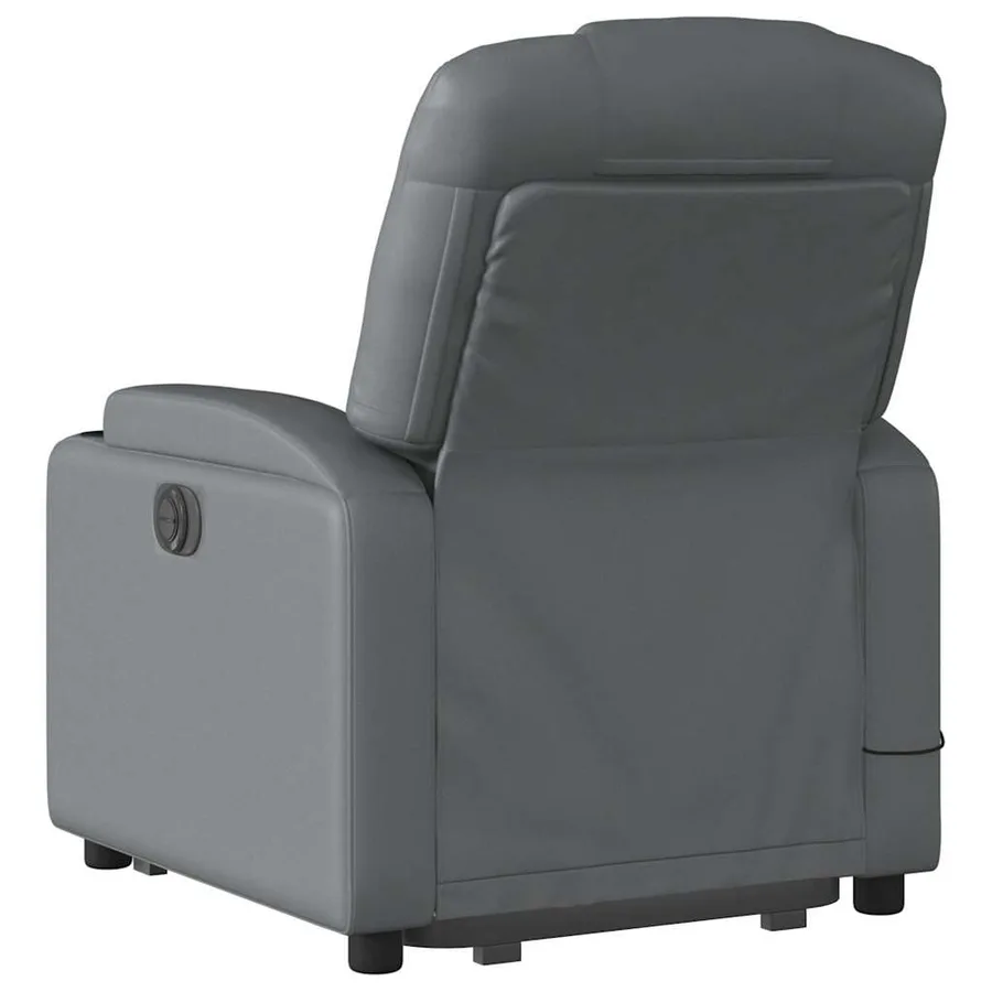 Fauteuil inclinable de massage électrique gris similicuir - 5