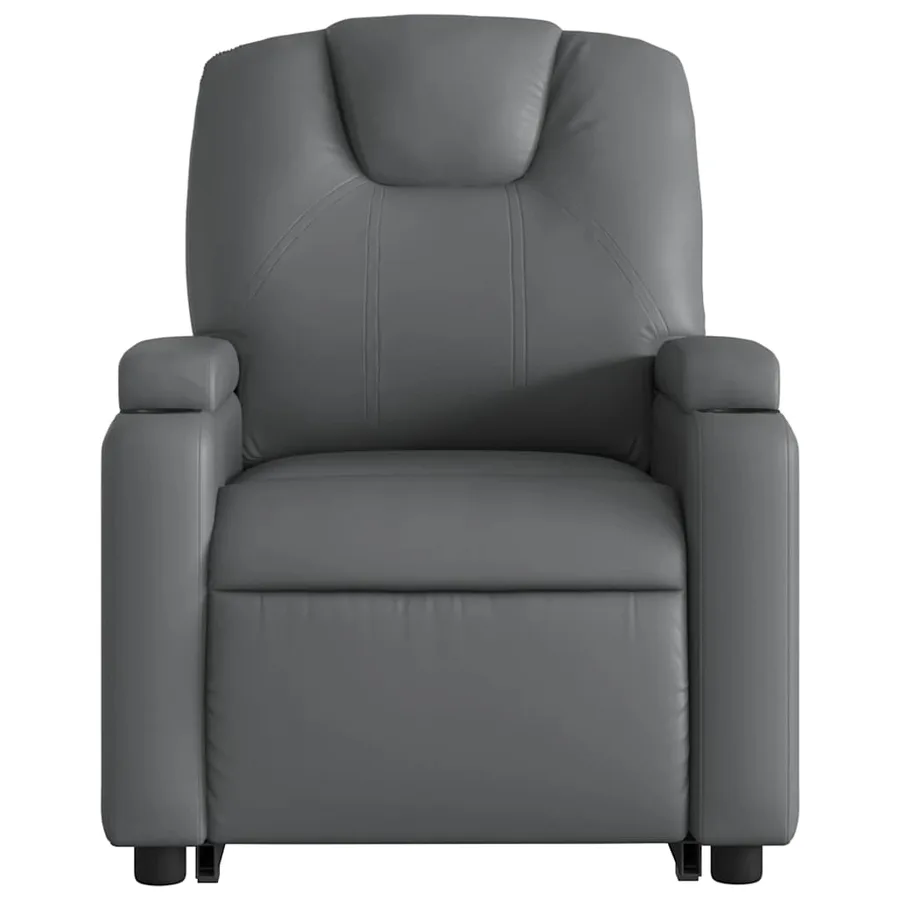 Fauteuil inclinable de massage électrique gris similicuir - 9