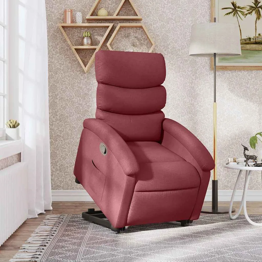 Fauteuil inclinable rouge bordeaux tissu - 16
