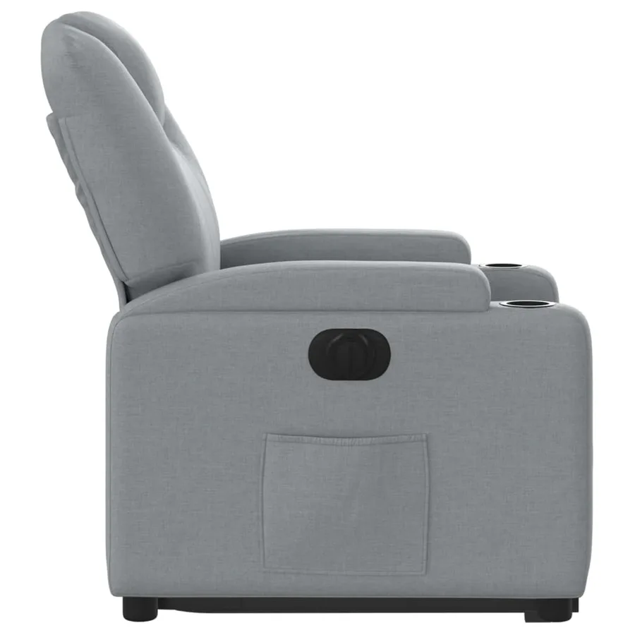Fauteuil inclinable électrique gris clair tissu - 10