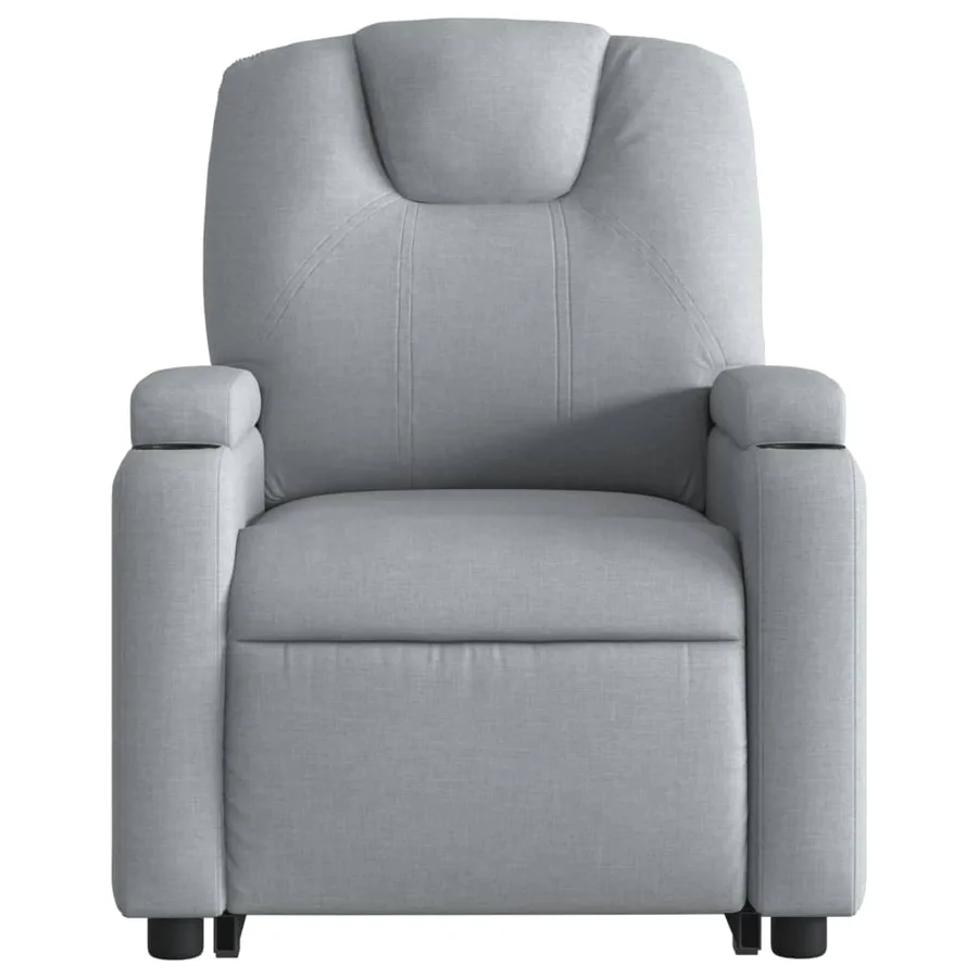 Fauteuil inclinable électrique gris clair tissu - 9