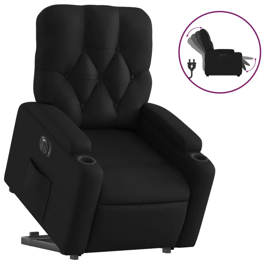 Fauteuil inclinable électrique noir similicuir - 2