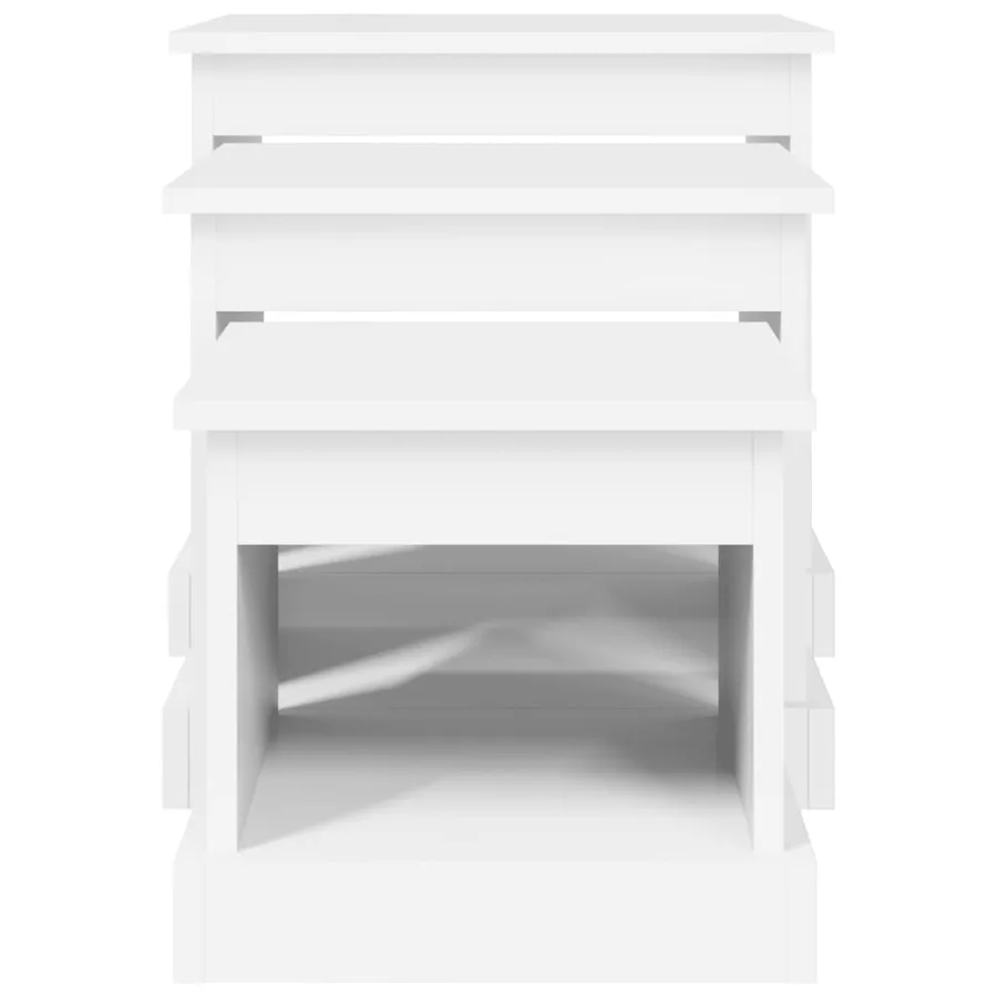 Tables basses 3 pcs blanc bois d'ingénierie - 6