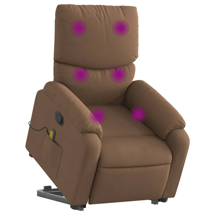 Fauteuil de massage inclinable Marron Tissu - 3