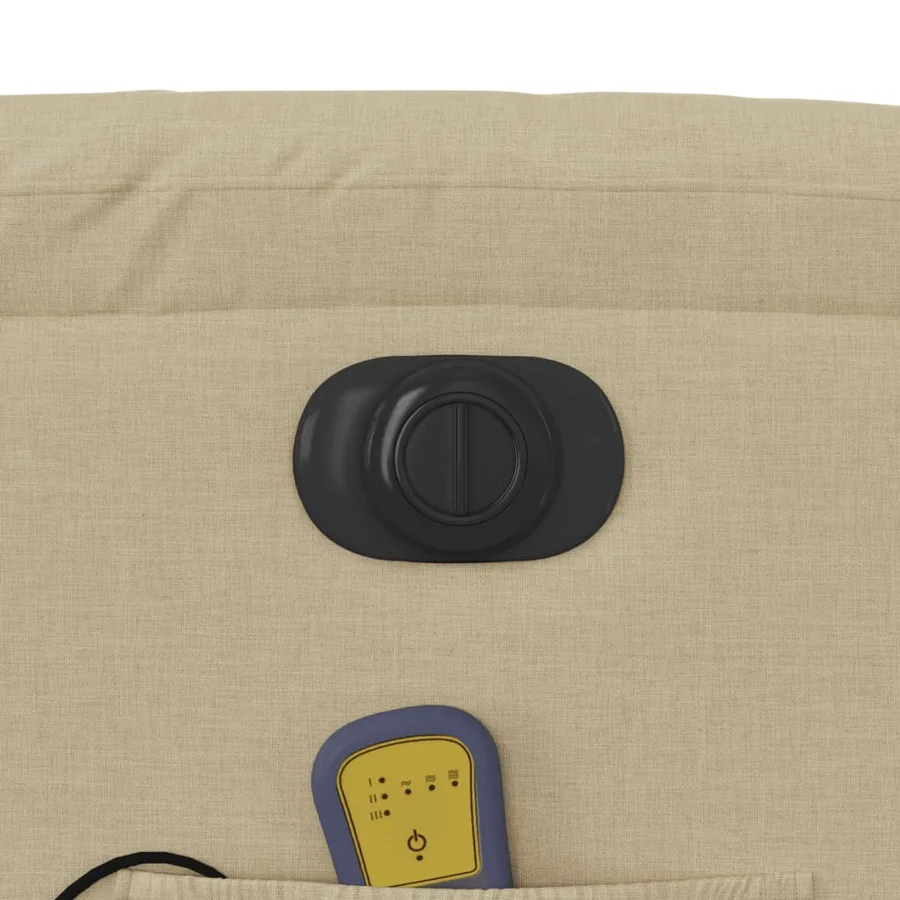 Fauteuil inclinable de massage électrique Crème Tissu - 11