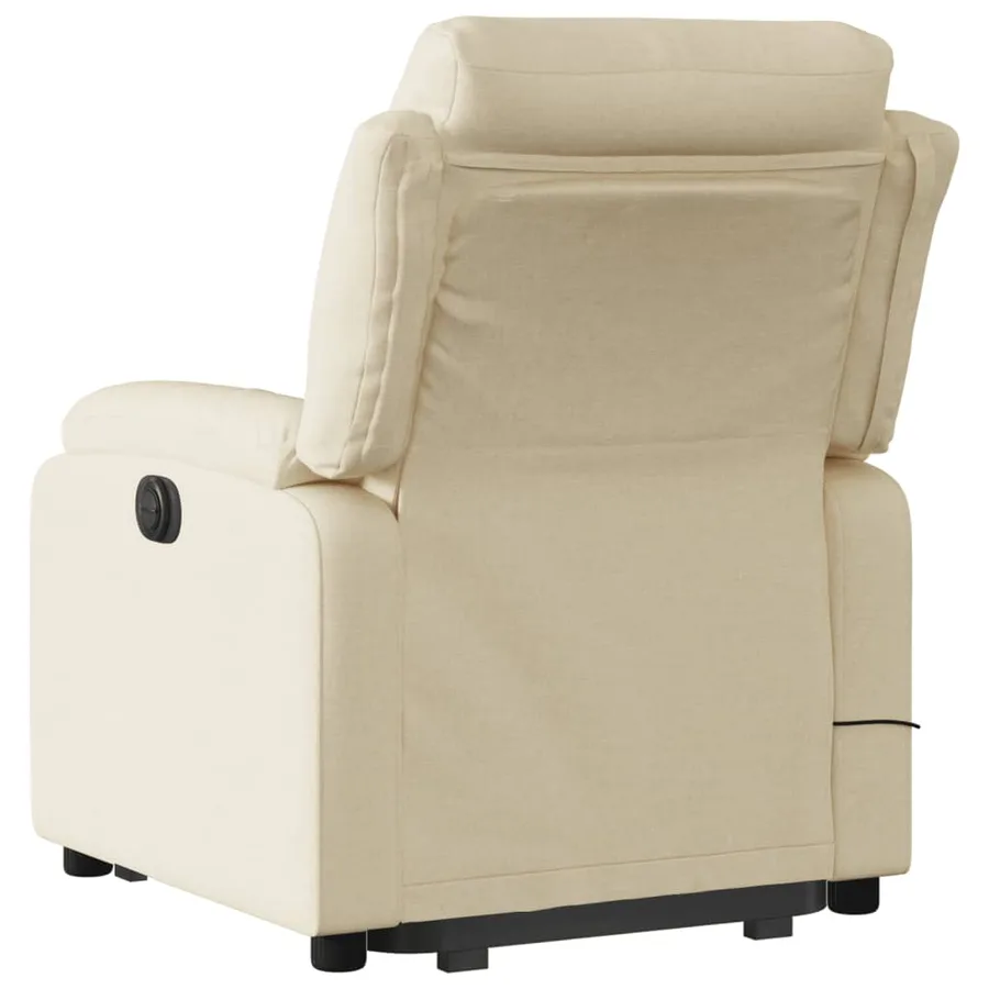 Fauteuil inclinable de massage électrique Crème Tissu - 4