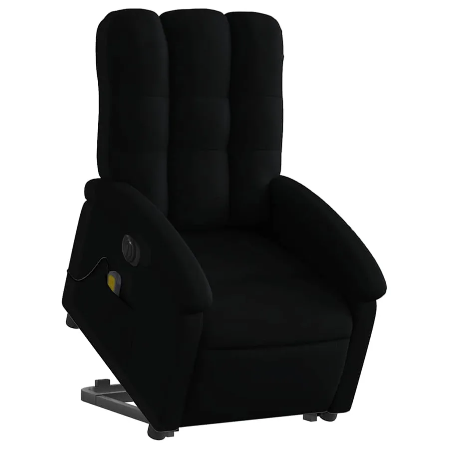 Fauteuil inclinable de massage électrique Noir Tissu - 3