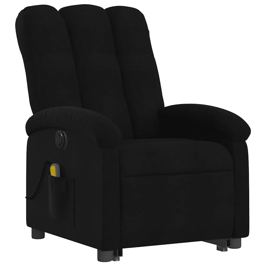 Fauteuil inclinable de massage électrique Noir Tissu - 4