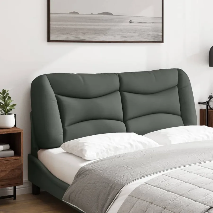 Coussin de tête de lit Hvar gris foncé 140 cm tissu - 3
