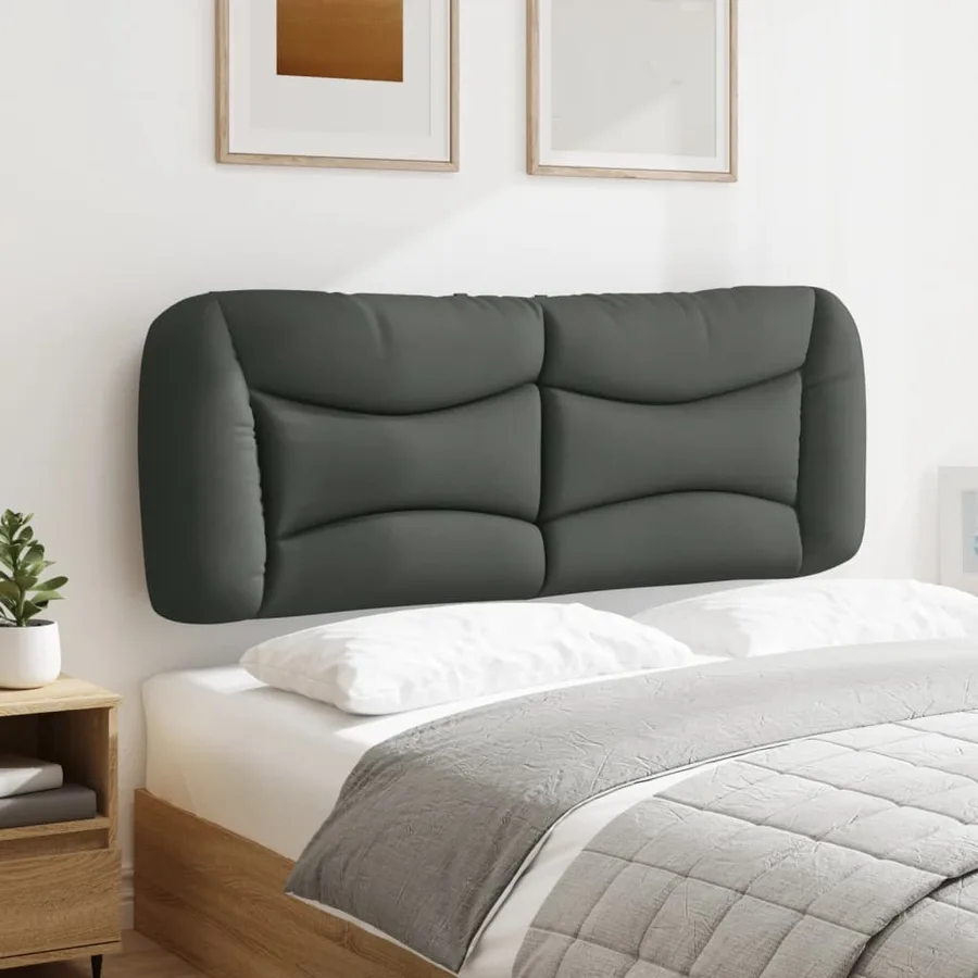 Coussin de tête de lit Hvar gris foncé 140 cm tissu - 4