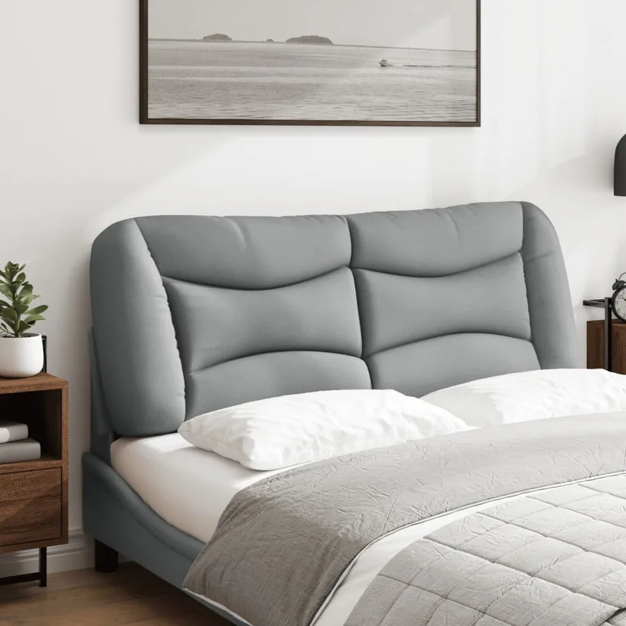 Coussin de tête de lit Hvar gris clair 120 cm tissu - 3