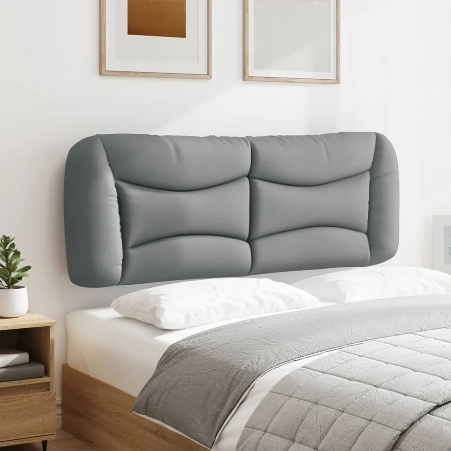 Coussin de tête de lit Hvar gris clair 120 cm tissu - 4
